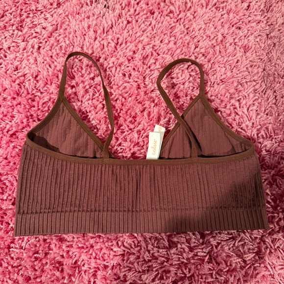 Colsie Brown Ribbed Bralette - Picture 2 of 4